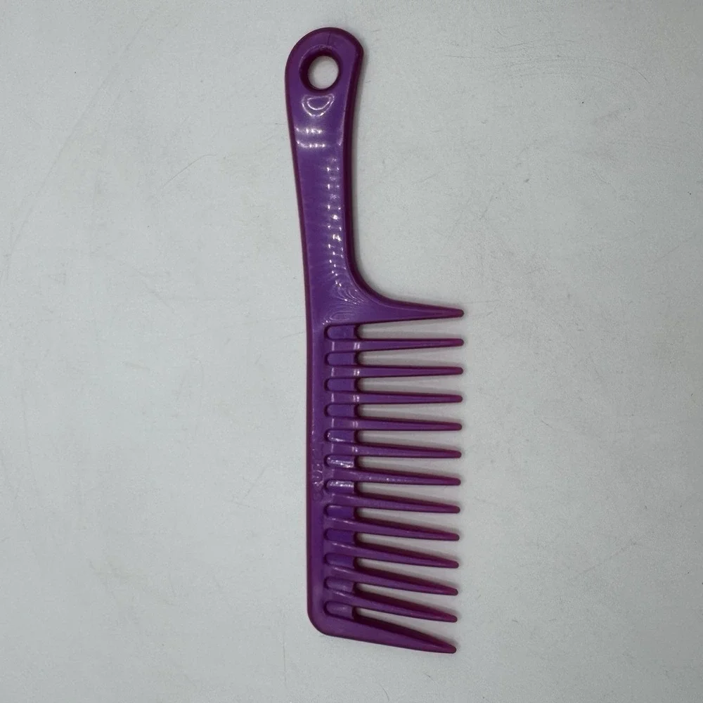 Vintage Scunci Wide Tooth Hair Comb Pick Shiny Purple Detangle 90s Retro